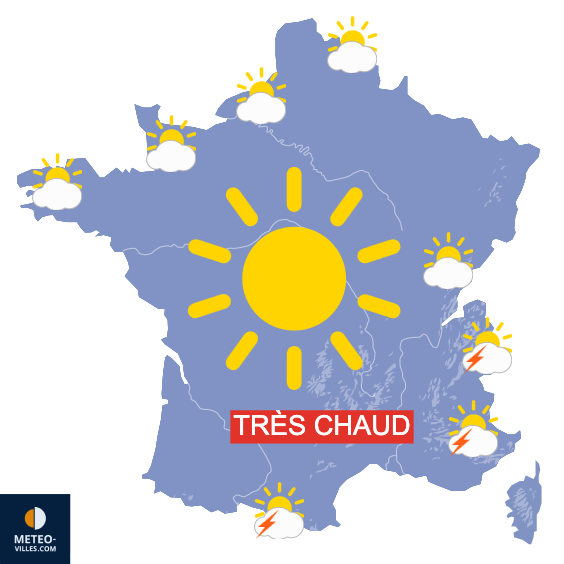 Carte de prévisions du temps du Dimanche 10 août 2025