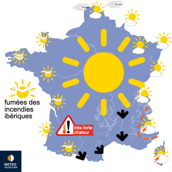 Carte de prévisions du temps du Samedi 16 août 2025