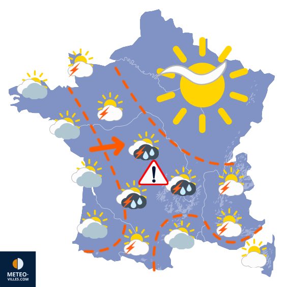 Carte de prévisions du temps du Vendredi 15 août 2025