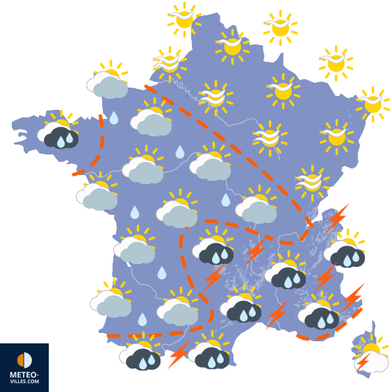 Carte de prévisions du temps du Dimanche 17 août 2025