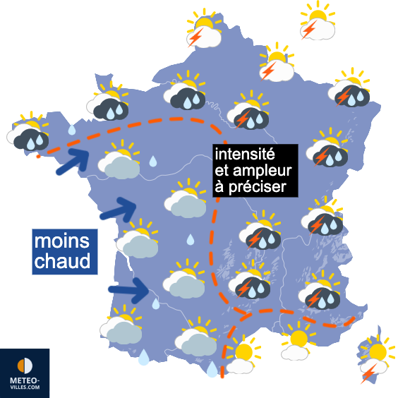Carte de prévisions du temps du Vendredi 15 août 2025