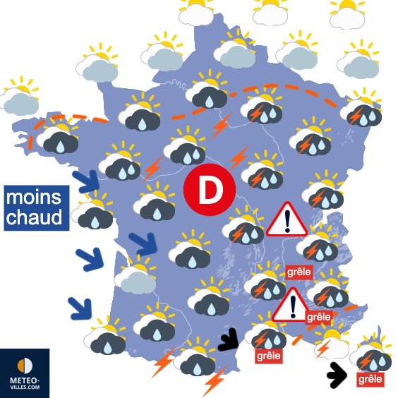 Carte de prévisions du temps du Dimanche 17 août 2025