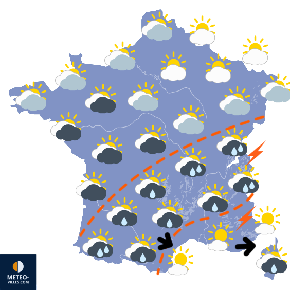 Carte de prévisions du temps du Dimanche 17 août 2025