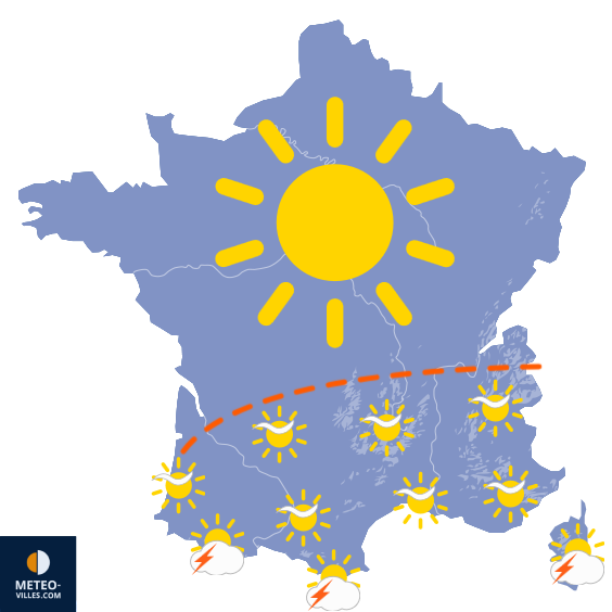 Carte de prévisions du temps du Dimanche 24 août 2025