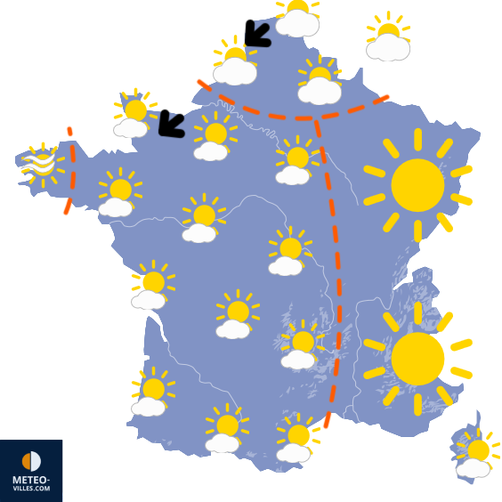 Carte de prévisions du temps du Dimanche 24 août 2025
