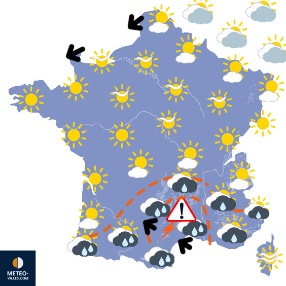 Carte de prévisions du temps du Vendredi 22 août 2025