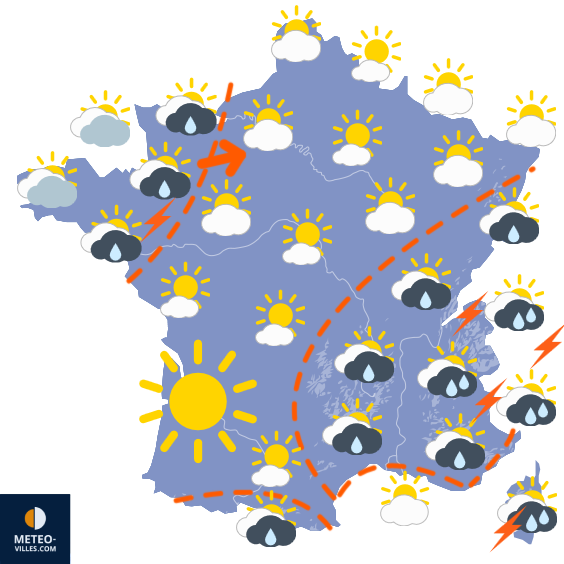 Carte de prévisions du temps du Vendredi 22 août 2025