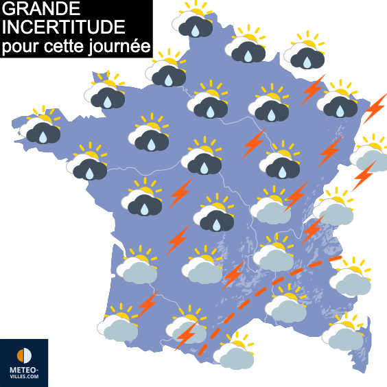 Carte de prévisions du temps du Vendredi 22 août 2025