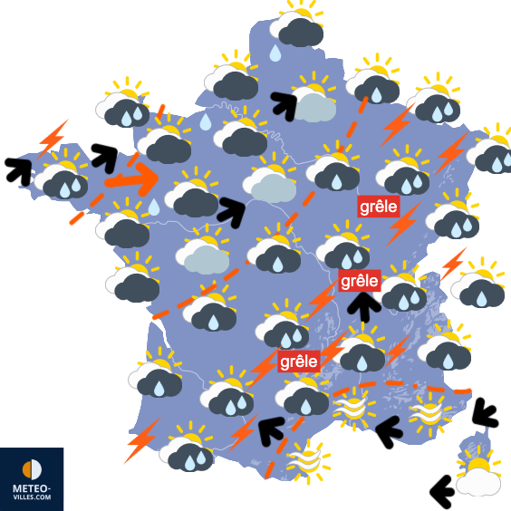 Carte de prévisions du temps du Mardi 26 août 2025