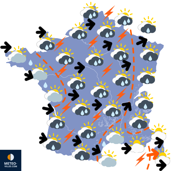 Carte de prévisions du temps du Friday, August 29, 2025