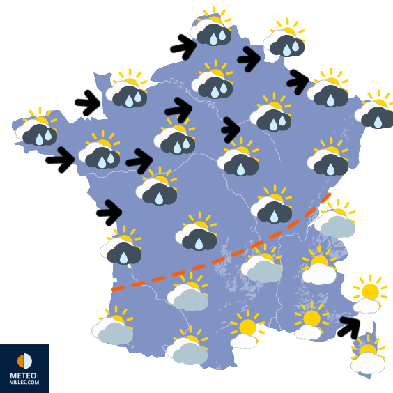 Carte de prévisions du temps du Samedi 30 août 2025