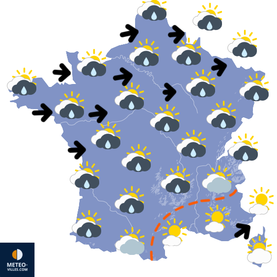Carte de prévisions du temps du Samedi 30 août 2025