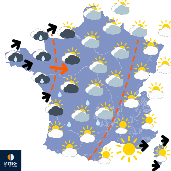 Carte de prévisions du temps du Vendredi 29 août 2025