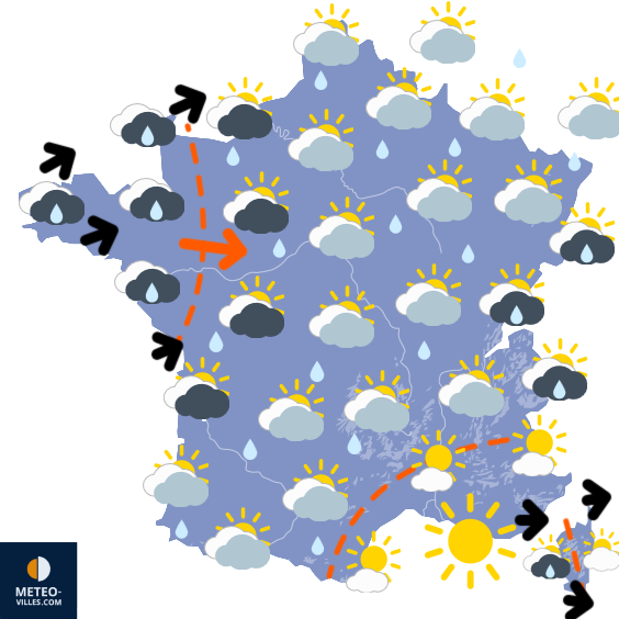 Carte de prévisions du temps du Friday, August 29, 2025
