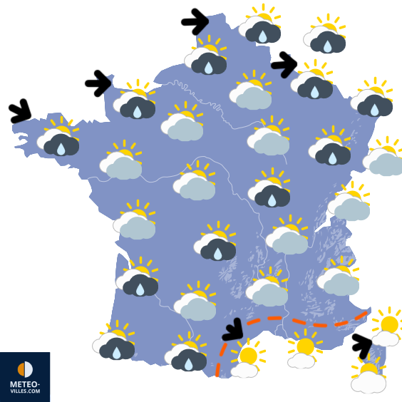 Carte de prévisions du temps du Dimanche 31 août 2025