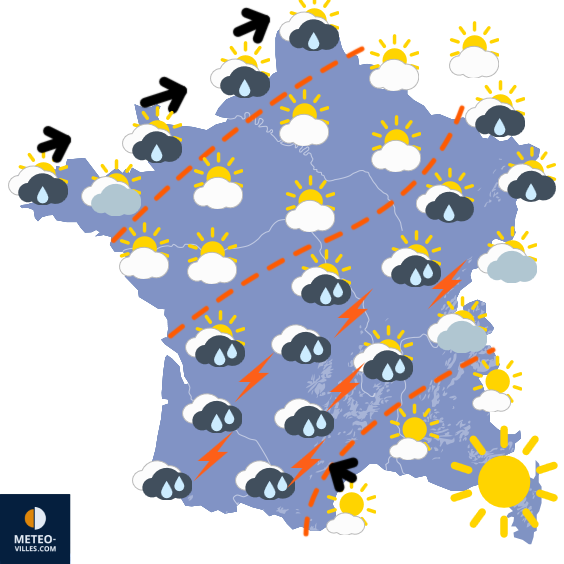 Carte de prévisions du temps du Dimanche 31 août 2025