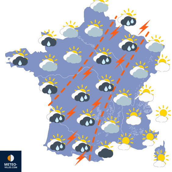 Carte de prévisions du temps du Friday, August 29, 2025