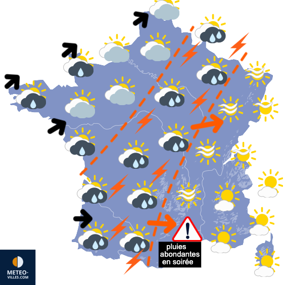 Carte de prévisions du temps du Dimanche 31 août 2025