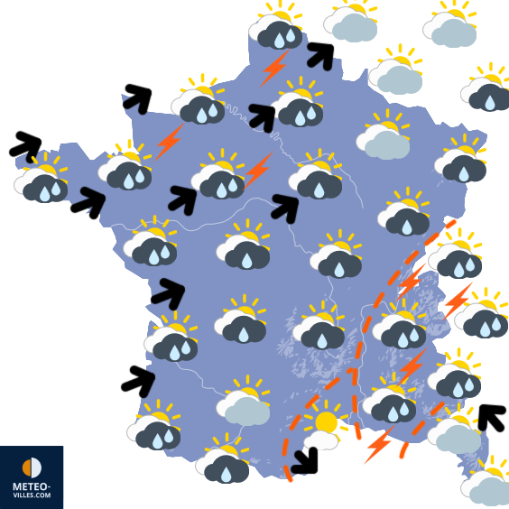 Carte de prévisions du temps du Friday, August 29, 2025
