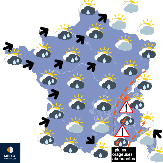 Carte de prévisions du temps du Dimanche 31 août 2025