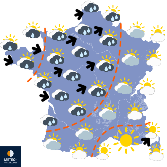 Carte de prévisions du temps du Friday, August 29, 2025