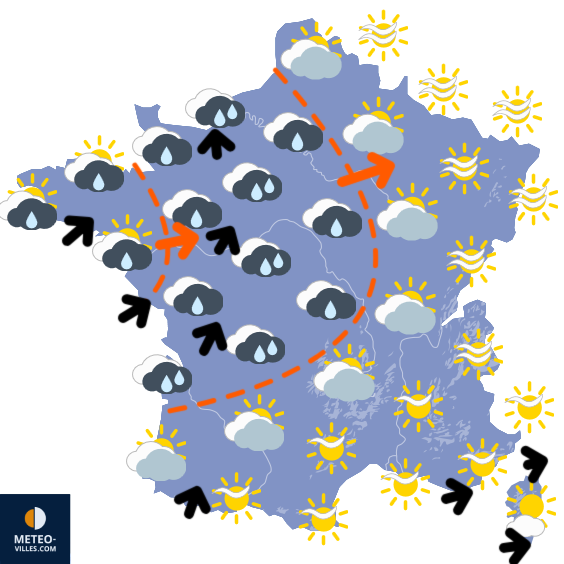 Carte de prévisions du temps du Lundi 1 septembre 2025