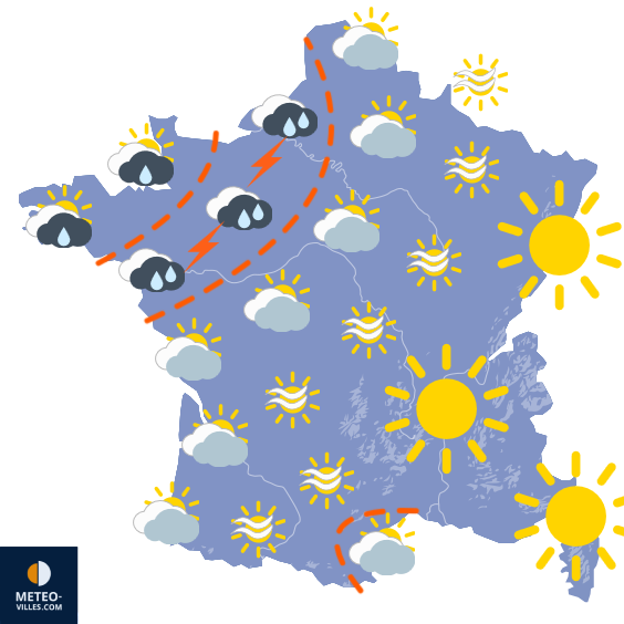 Carte de prévisions du temps du Friday, August 29, 2025