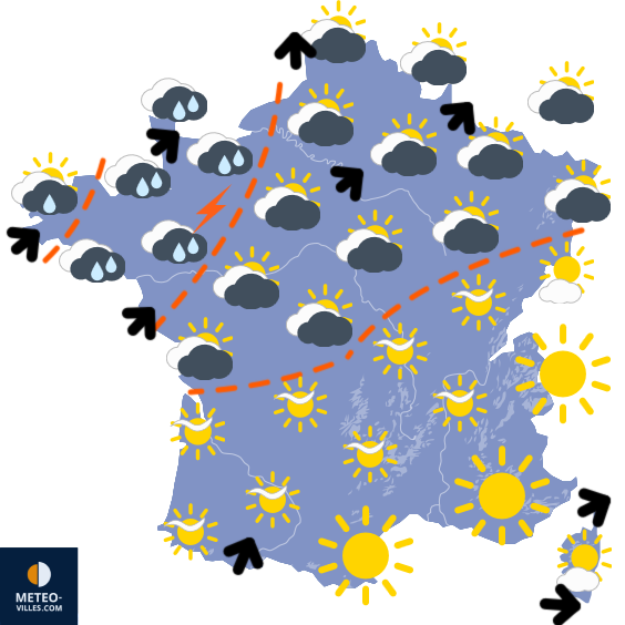 Carte de prévisions du temps du Mardi 2 septembre 2025