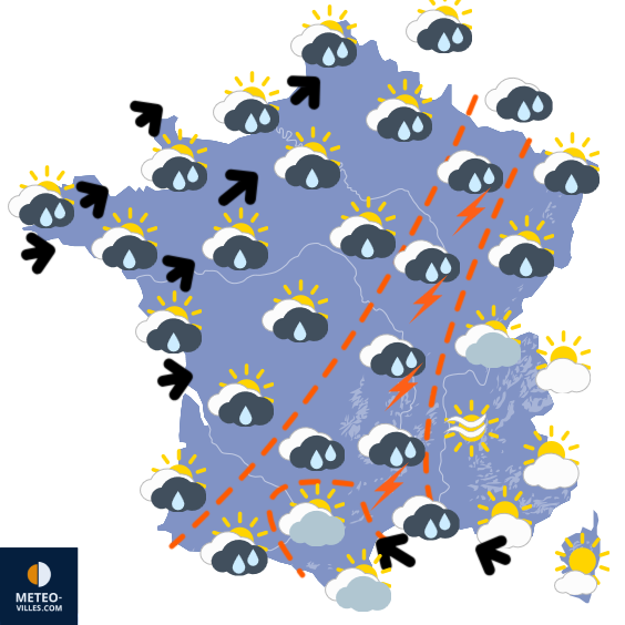 Carte de prévisions du temps du Friday, August 29, 2025