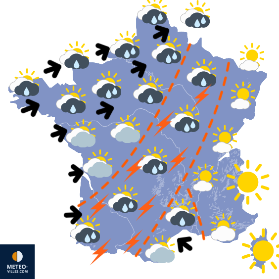 Carte de prévisions du temps du Dimanche 31 août 2025