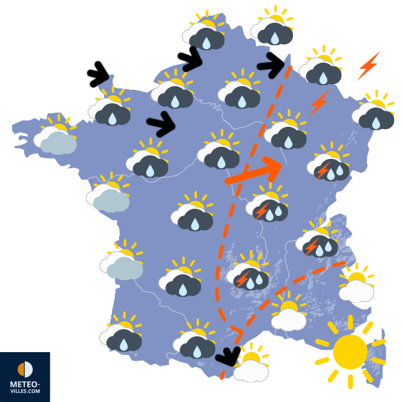Carte de prévisions du temps du Dimanche 31 août 2025