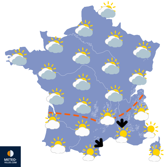 Carte de prévisions du temps du Lundi 1 septembre 2025