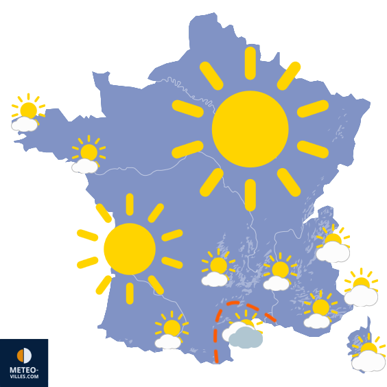 Carte de prévisions du temps du Lundi 1 septembre 2025