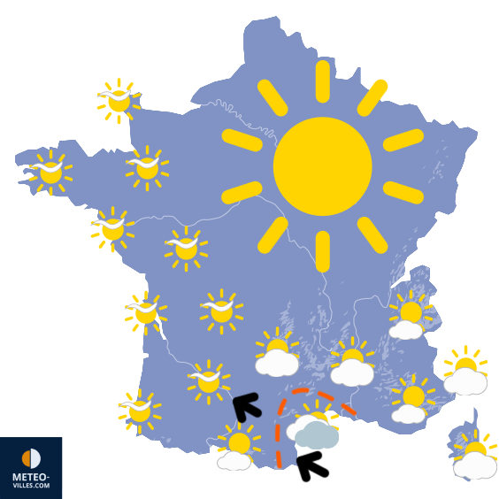 Carte de prévisions du temps du Samedi 6 septembre 2025
