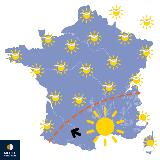 Carte de prévisions du temps du Samedi 6 septembre 2025