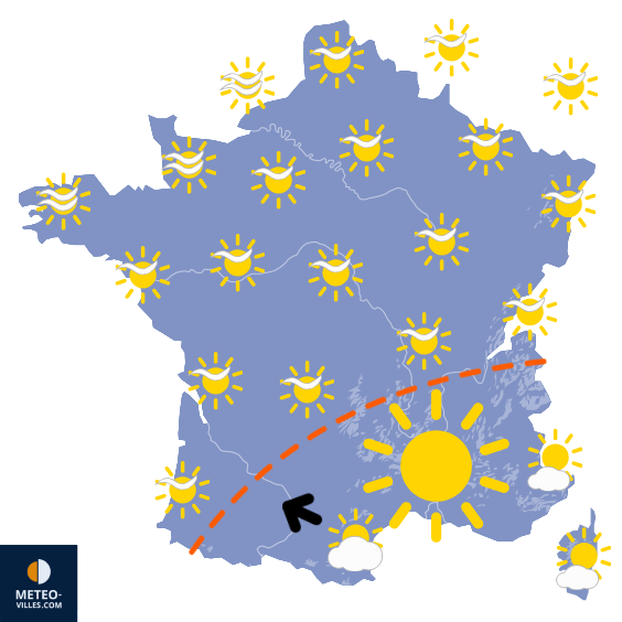 Carte de prévisions du temps du Samedi 6 septembre 2025