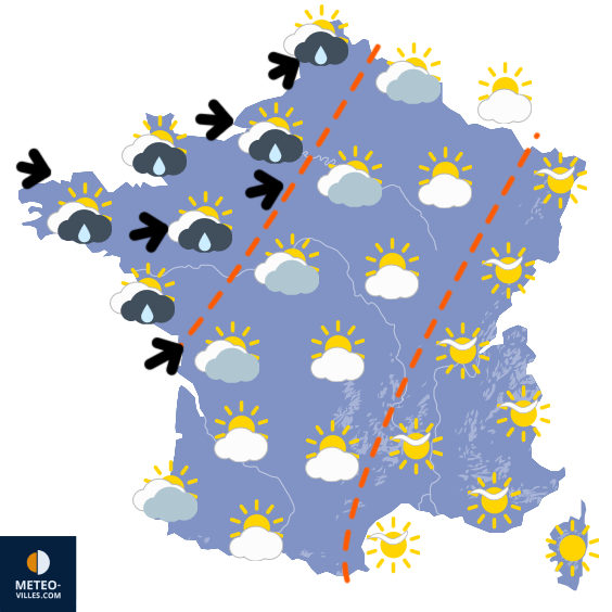 Carte de prévisions du temps du Dimanche 31 août 2025