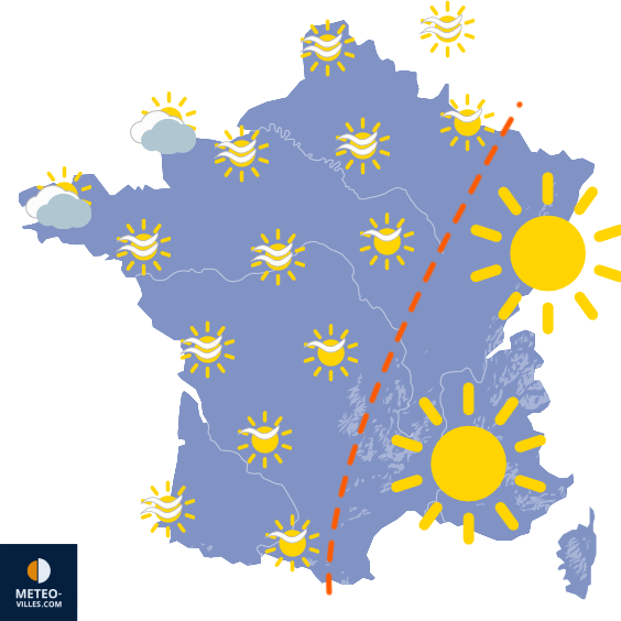 Carte de prévisions du temps du Lundi 1 septembre 2025