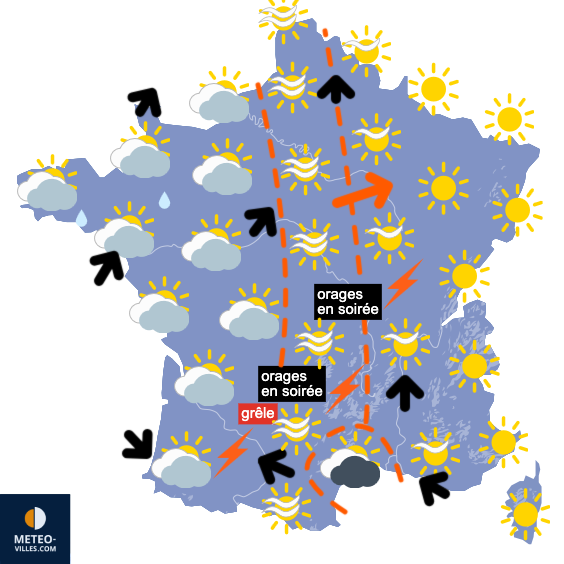Carte de prévisions du temps du Dimanche 7 septembre 2025