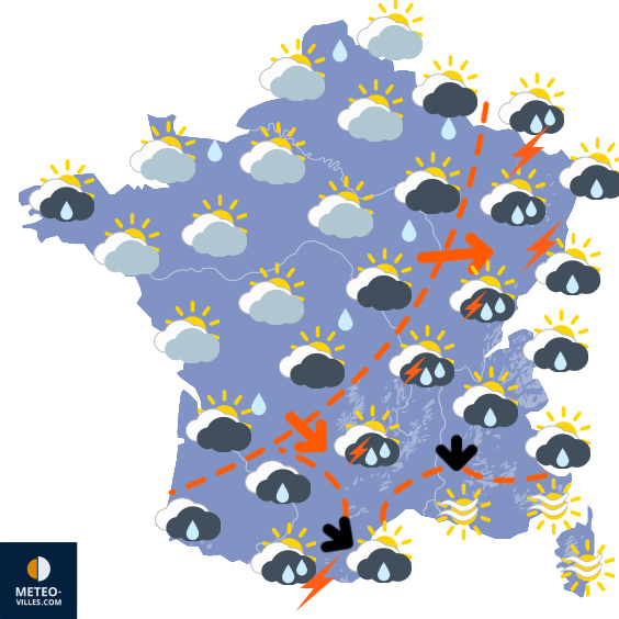 Carte de prévisions du temps du Dimanche 7 septembre 2025