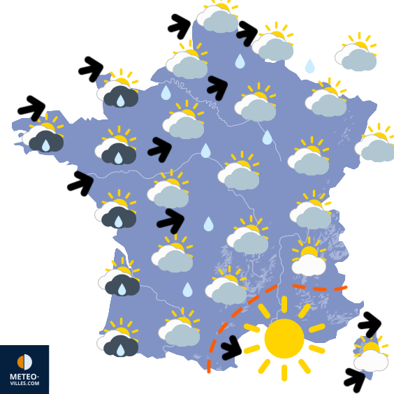 Carte de prévisions du temps du Dimanche 7 septembre 2025