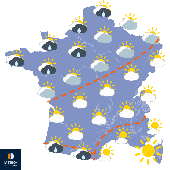 Carte de prévisions du temps du Dimanche 7 septembre 2025