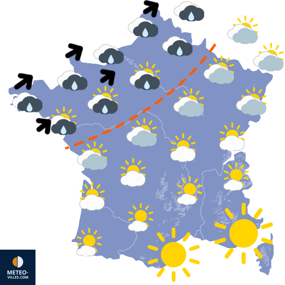 Carte de prévisions du temps du Dimanche 14 septembre 2025