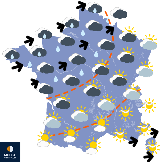 Carte de prévisions du temps du Samedi 13 septembre 2025