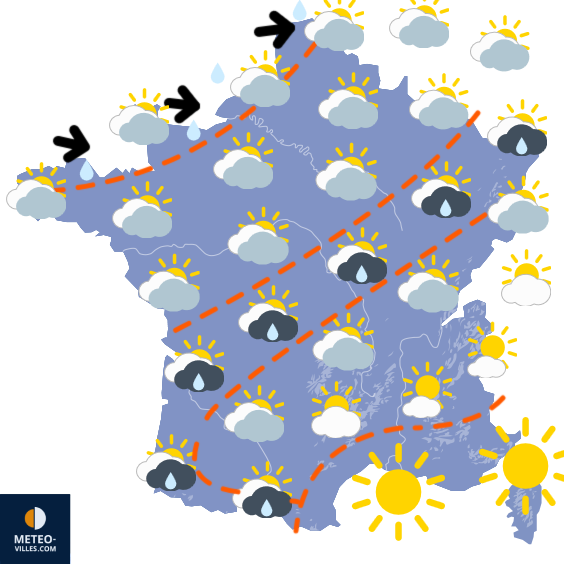 Carte de prévisions du temps du Samedi 13 septembre 2025