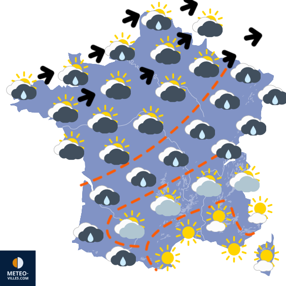 Carte de prévisions du temps du Dimanche 14 septembre 2025