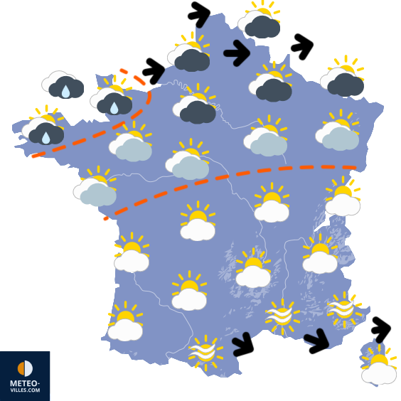 Carte de prévisions du temps du Samedi 13 septembre 2025