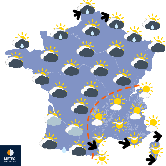 Carte de prévisions du temps du Samedi 13 septembre 2025