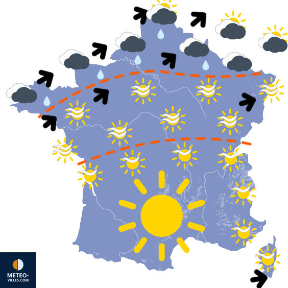 Carte de prévisions du temps du Dimanche 14 septembre 2025