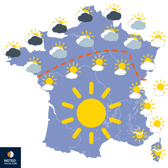 Carte de prévisions du temps du Monday, September 15, 2025